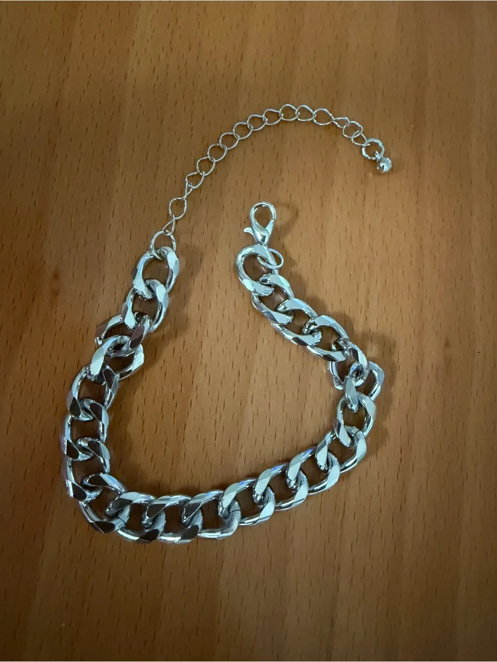 Men's Silver Cuban Link Bracelet - Classic Chain Accessory - Lightweight